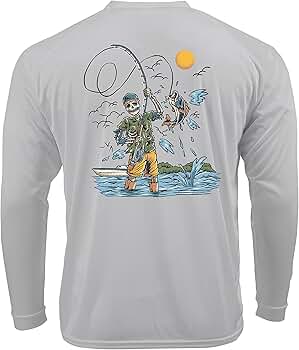 Amazon.com: Ink Trendz Outdoors Fly Fishing Skeleton UPF 50